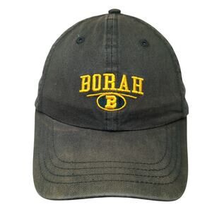 Borah Strapback Baseball Cap Green One Size Adjustable Embroidered Vented Holes
